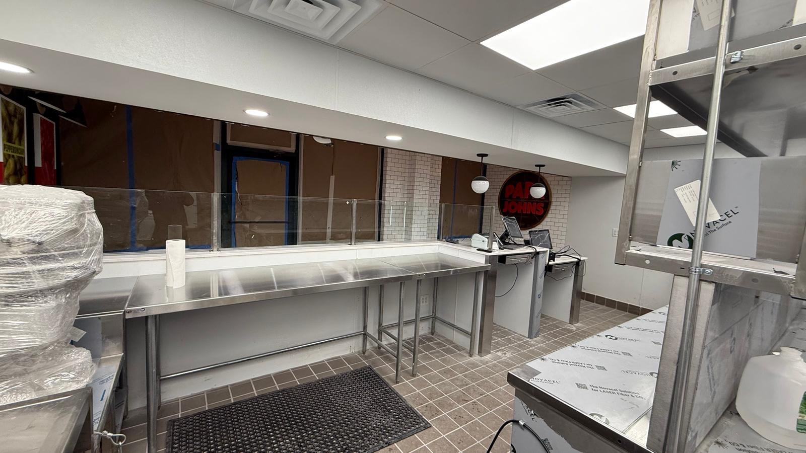 Papa Johns franchise fit-out — interior near completion